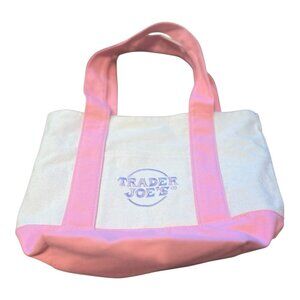 Trader Joe’s Mini Pastel Pink Canvas Tote Bag NWT